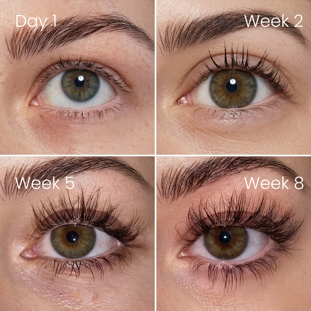 Lash growth serum results week 1 to 8 - Skale Cosmetics